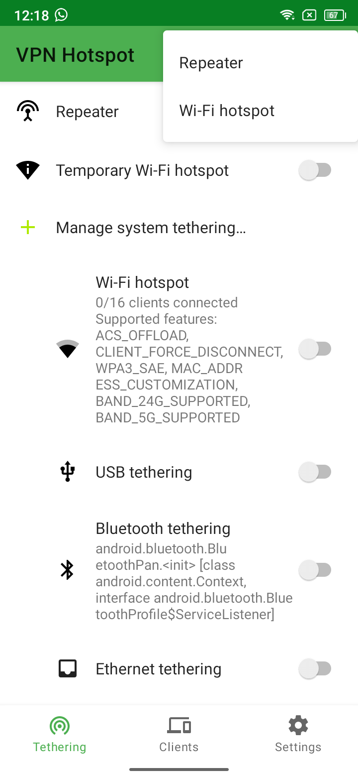 VPN Hotspot: WiFi configuration