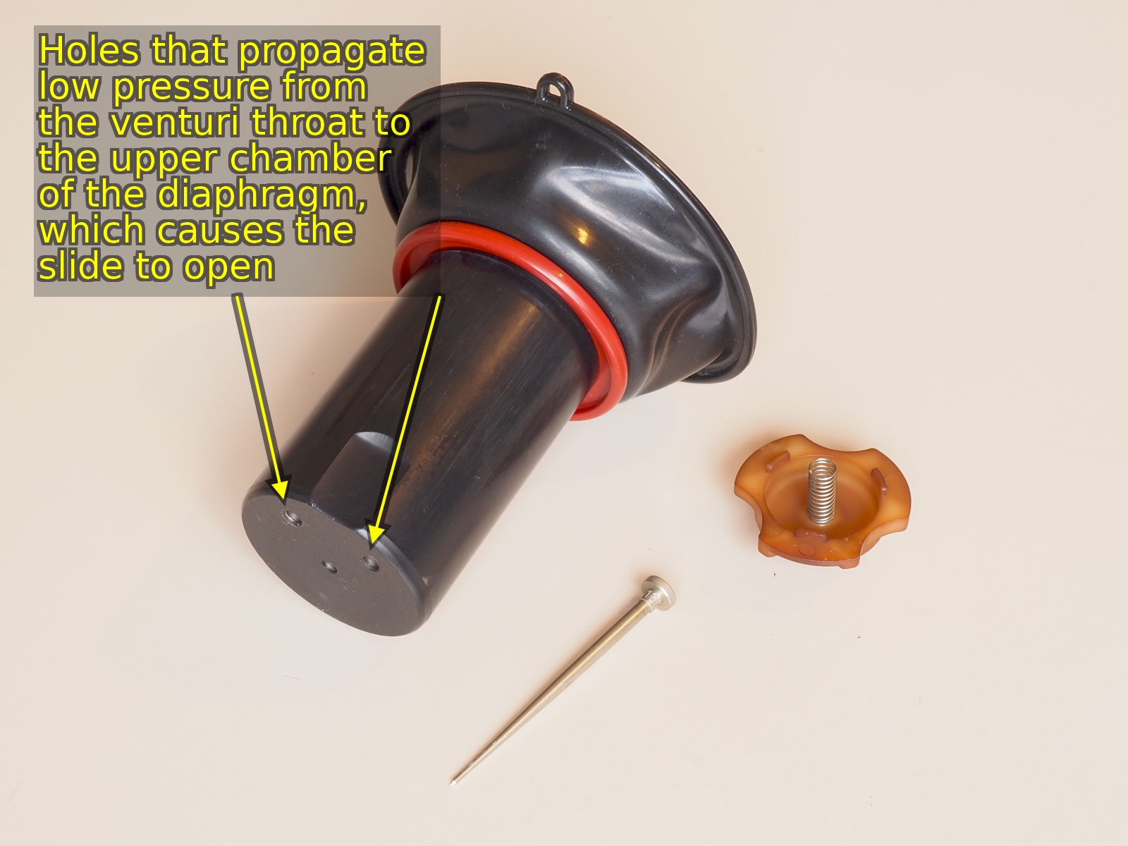 Slide, diaphragm and needle