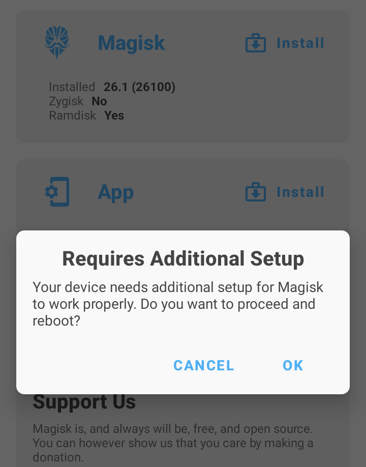 Magisk Requires Additional Setup