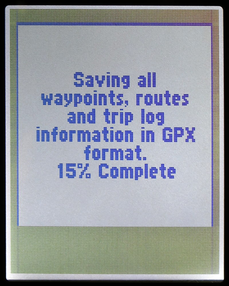 eTrex 10: Saving all waypoints, routes and trip log informations in GPX format