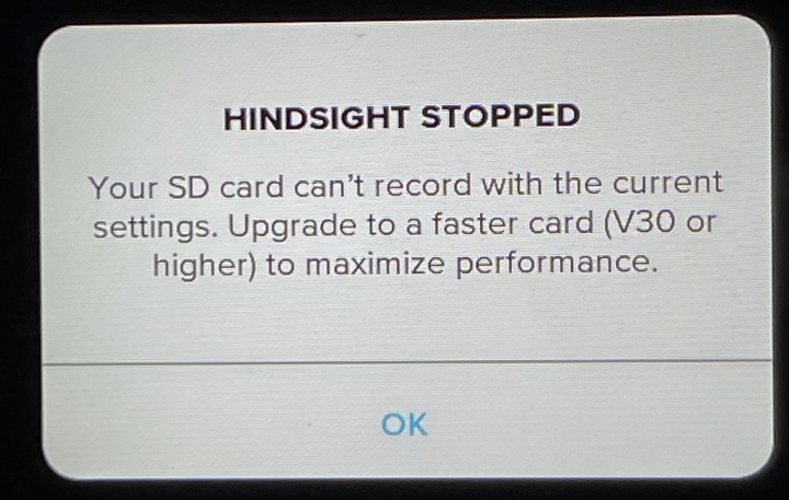 HindSight Stopped Error