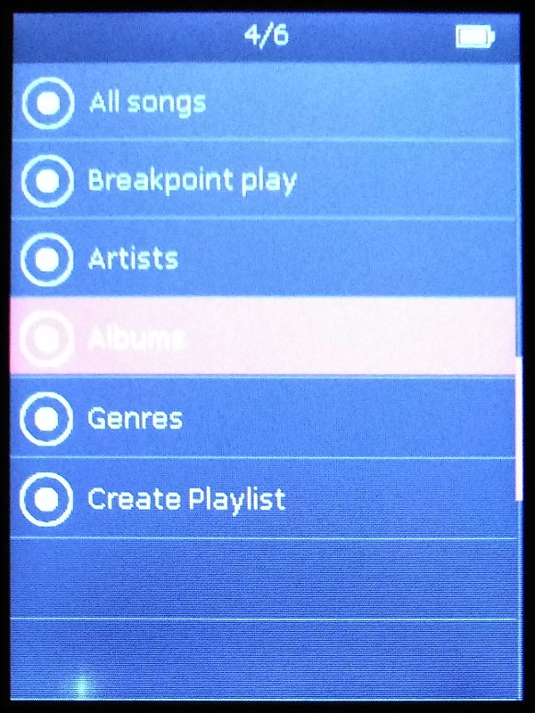Music List Menu